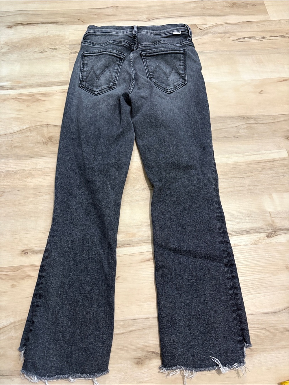 MOTHER The Insider Crop Step Fray Jeans Up In Smoke Gray Size 25 designer fall - Picture 5 of 10